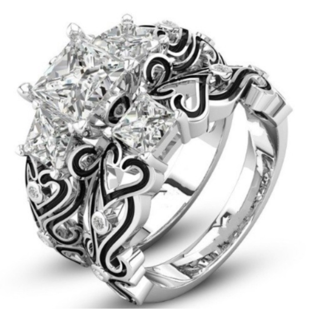 REIKI HEALING 925 SILVER SQUARE CRYSTAL RING 10
